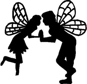 Two Fairies dancing, Vinyl cut decal