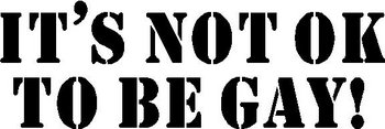 It's not ok to be gay, Vinyl cut decal