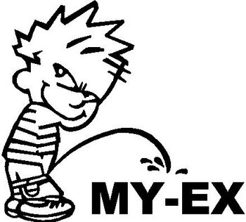 Calvin peeing on my ex, Vinyl decal sticker