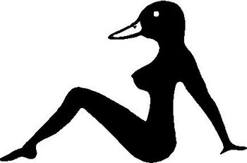 Duck head trucker woman, Vinyl decal sticker