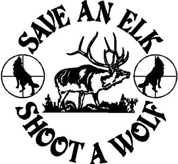 Save an Elk Shoot a Wolf, Vinyl decal Sticker