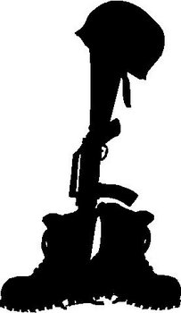 Soldiers Boots,Helmet and weapon, Vinyl cut decal