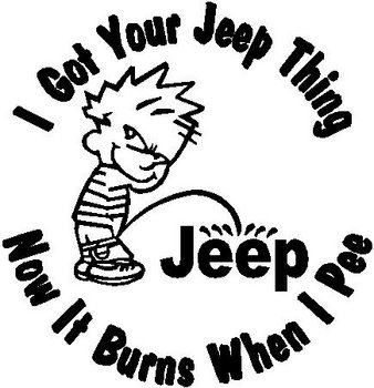 I got your Jeep thing, Now it burns when I pee, Vinyl cut decal
