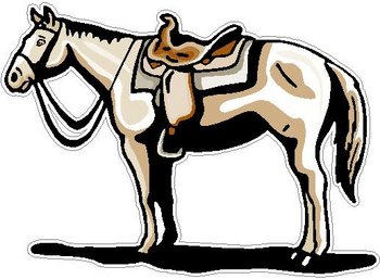 Horse with Saddle, Full color decal