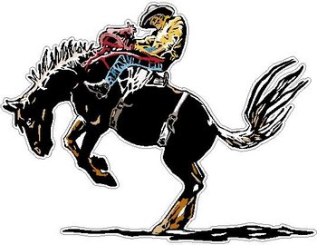 Bucking Horse with rider, Full color decal