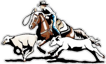 Cowboy Ropping a Calf, Full color decal