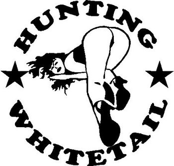 Hunting white tail, Vinyl decal Sticker