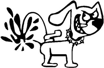 Dog peeing, Vinyl decal Sticker