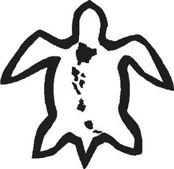 Hawaiian Islands in a Turtle, Vinyl cut decal