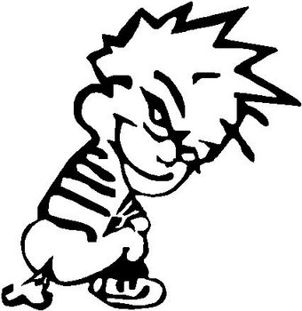 Calvin pooping, Vinyl decal sticker