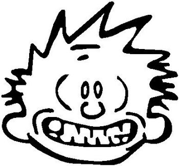 Calvin smiling, Vinyl decal sticker