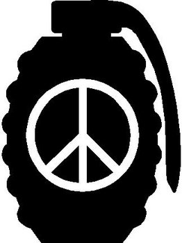 Grenade Peace sign, Vinyl decal sticker