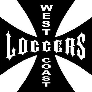 West coast loggers, iron cross, Vinyl decal sticker
