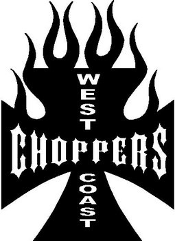 West coast choppers, iron cross, Vinyl decal sticker