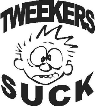 Tweekers suck, calvin, Vinyl decal sticker
