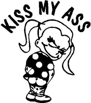 Kiss my ass, Calvins girl friend, Vinyl decal sticker