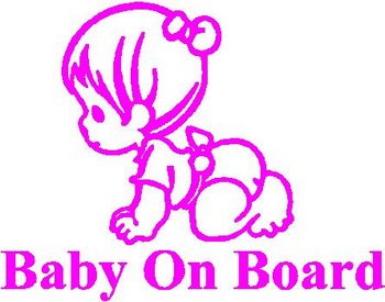 GIRL or BOY HANDS BABY ON BOARD Cut Vinyl Decal Sticker SML 