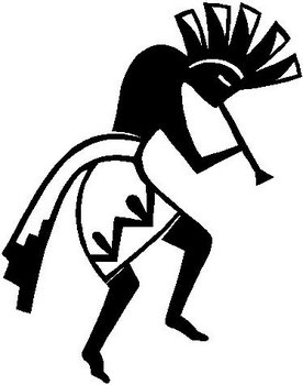 Dancing Native American Tribal Guy with a Flute, Vinyl cut decal