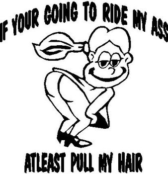 If you're gonna ride my ass, atleast pull my hair, With Girl, Vinyl cut decal