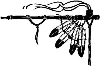 Peace pipe with eagle feathers, Vinyl cut decal
