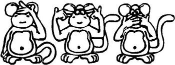 Monkeys, See, Hear, Say, no evil, Vinly decal