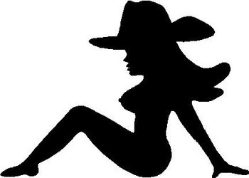 Mud Flap cowgirl, Vinyl cut decal