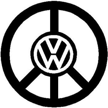 Peace sign with a Volkswagen Logo, Vinyl cut decal