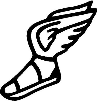 Shoe with wings, Vinyl cut decal