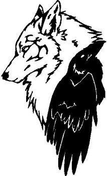 Wolf and a Crow, Vinyl cut decal