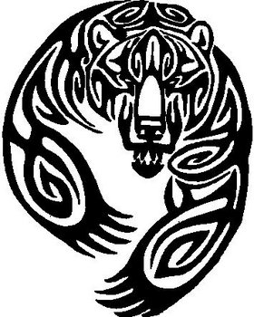 Tribal Bear, Vinyl cut decal