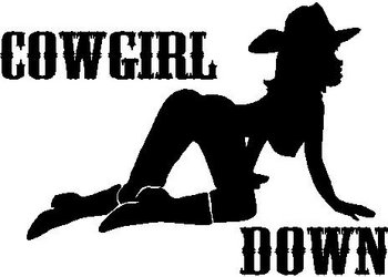 Cowgirl Down, Vinyl cut decal