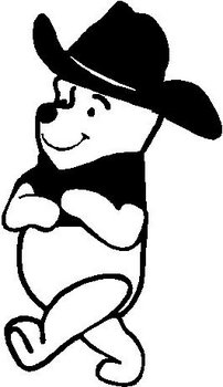 Winnie the pooh wearing a cowboy hat, Cowboy winnie the pooh, Vinyl cut decal