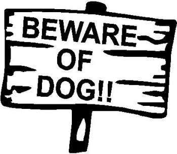 Beware of dog, Vinyl decal sticker