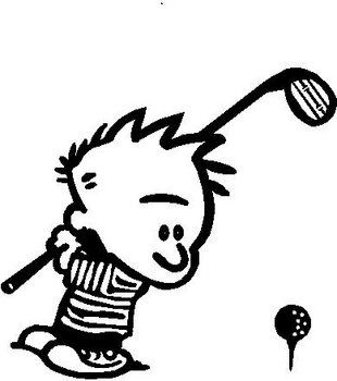 Calvin Golfing, Vinyl cut decal