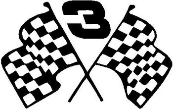 Dale Earnhadt, 3 with checker flags, Vinyl cut decal