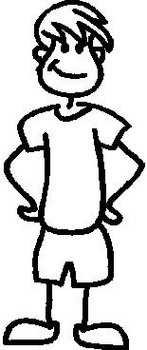 Guy, 5.1 inch Tall, stick people, vinyl decal sticker