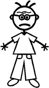 Guy, 5.2 inch Tall, stick people, vinyl decal sticker