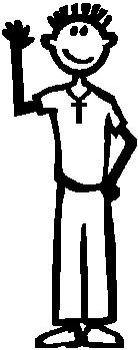A Boy, 4.8 inch Tall, Religious Stick people, vinyl decal sticker