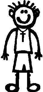 A Boy, 4.1 inch Tall, Religious Stick people, vinyl decal sticker