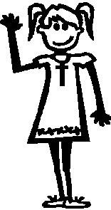 A Girl, 4 inch Tall, Religious Stick people, vinyl decal sticker