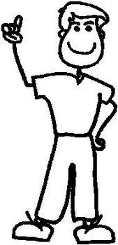 Guy, 5.4 inch Tall, stick people, vinyl decal sticker