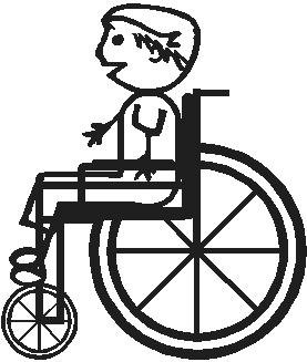 Wheel Chair, Boy, stick people, vinyl decal sticker