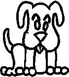Dog, 2.1 inch Tall, stick people, vinyl decal sticker