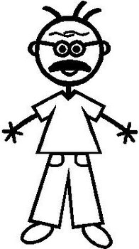Guy, 5.2 inch Tall, stick people, vinyl decal sticker