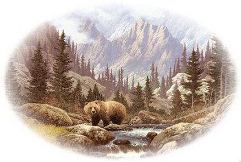 Bear Scene RV Mural for the back of your RV by the Square Foot