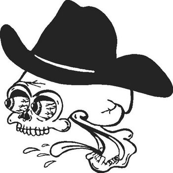 Cowboy Skull, with cowboy hat, Vinyl cut decal