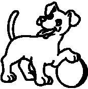 Dog, 2.3 inch Tall, stick people, vinyl decal sticker