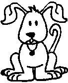 Dog, 2.2 inch Tall, stick people, vinyl decal sticker