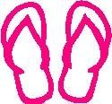 Girls Flip Flops, stick people, vinyl decal sticker