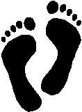 Boys Foot Prints, stick people, vinyl decal sticker